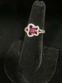 Sterling silver ring with stones(size 6)