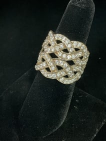 Sterling silver ring with stones(size 7)