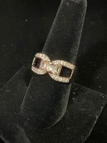 Sterling silver ring with stones(size 9)