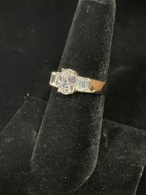 Sterling silver ring with stones(size 7)