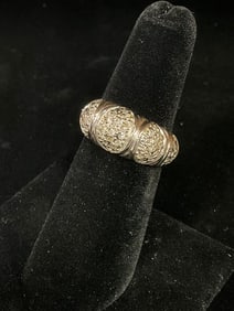 Sterling silver ring with stones(size 6)