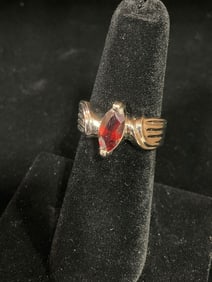 Sterling silver ring with stones(size 6)