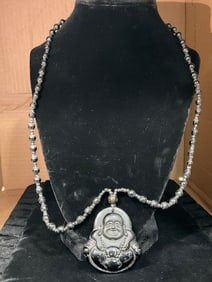 Hand carved bhudda necklace