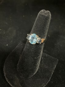 Sterling silver ring with stones(size 6)