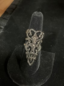 Sterling silver ring with stones(size 9)