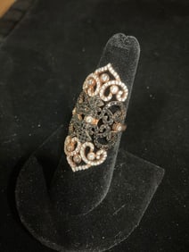 Sterling silver ring with stones(size 7.5)