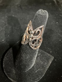 Sterling silver ring with stones(size 7)