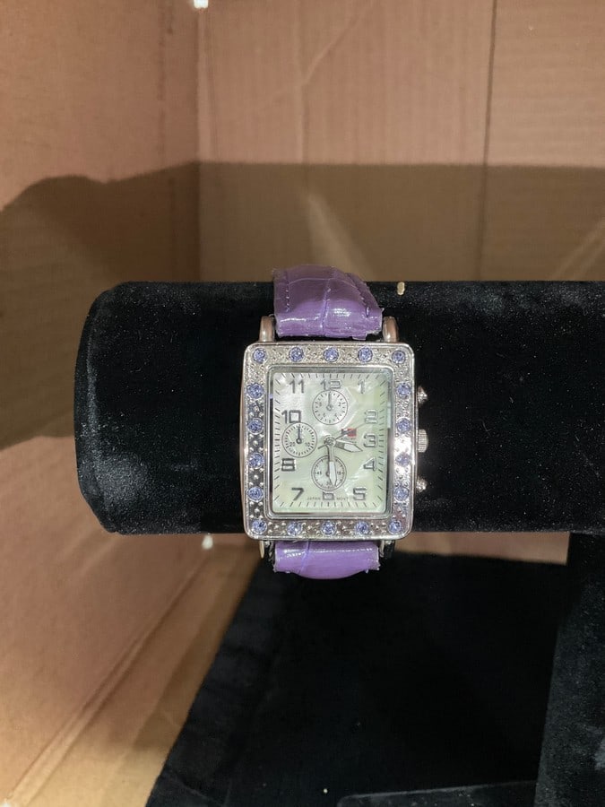 Alessandra Olla Lady princess watch with purple leather strap: Alessandra Olla Lady princess watch with purple leather strap