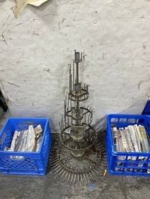 Vintage chandelier fixture with glass pieces(36in.tall)