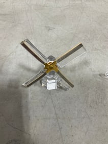 Swarovski Crystal Memories Journeys Gold Windmill figurine(3in.tall)