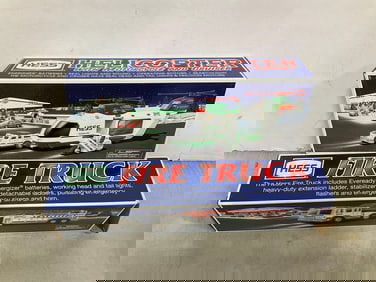 HESS firetruck and HESS helicopter with motorcycle and cruiser