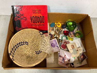 Voodoo spellbook, vintage photographs, and more