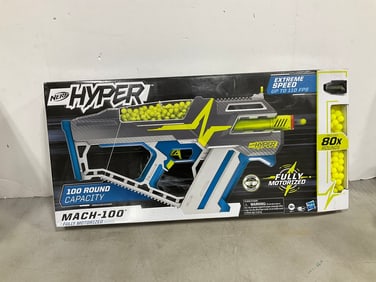 Nerf hyper Mach-100 fully motorized toy gun(new in set-eyewear included)