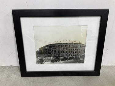 Framed black and white Yankees Stadium photographic print(13in.x16in.)