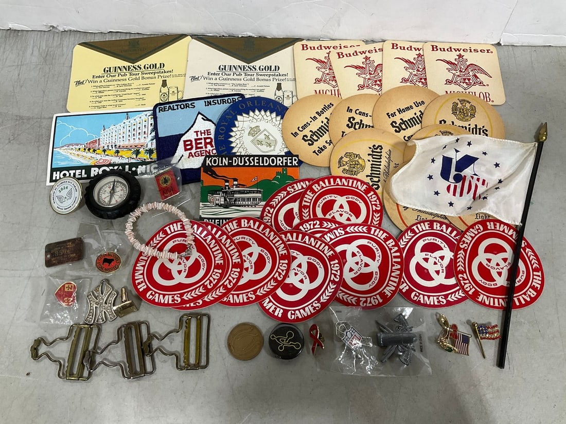 Vintage pins, coasters, and more: Vintage pins, coasters, and more