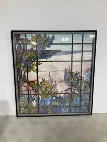 Framed Stained Glass Window Artwork (24inx26in)