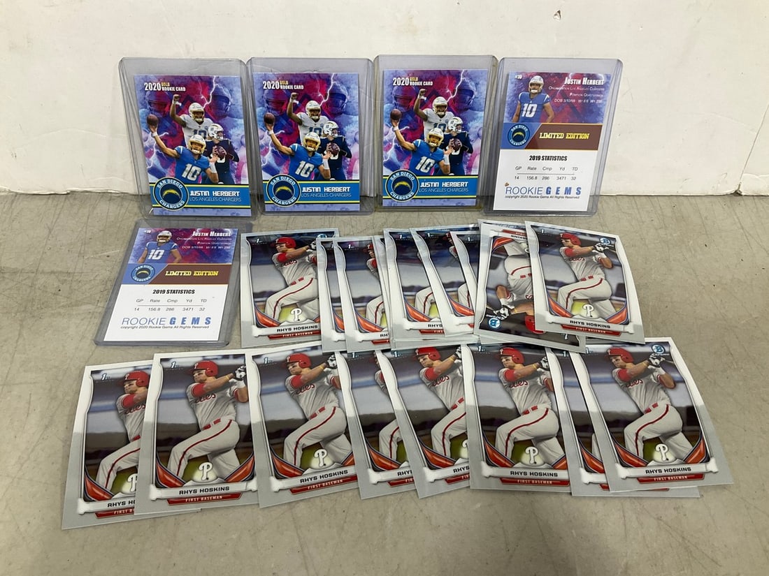 Justin Herbert and Rhys Hoskins Collectible Facsimile Cards: Justin Herbert and Rhys Hoskins Collectible Facsimile Cards