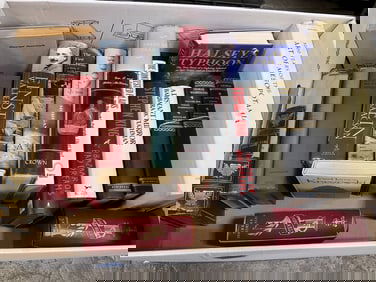 Vintage books(Art of Mesopotamia, A Distant Mirror, Halsey's Typhoon, and more)