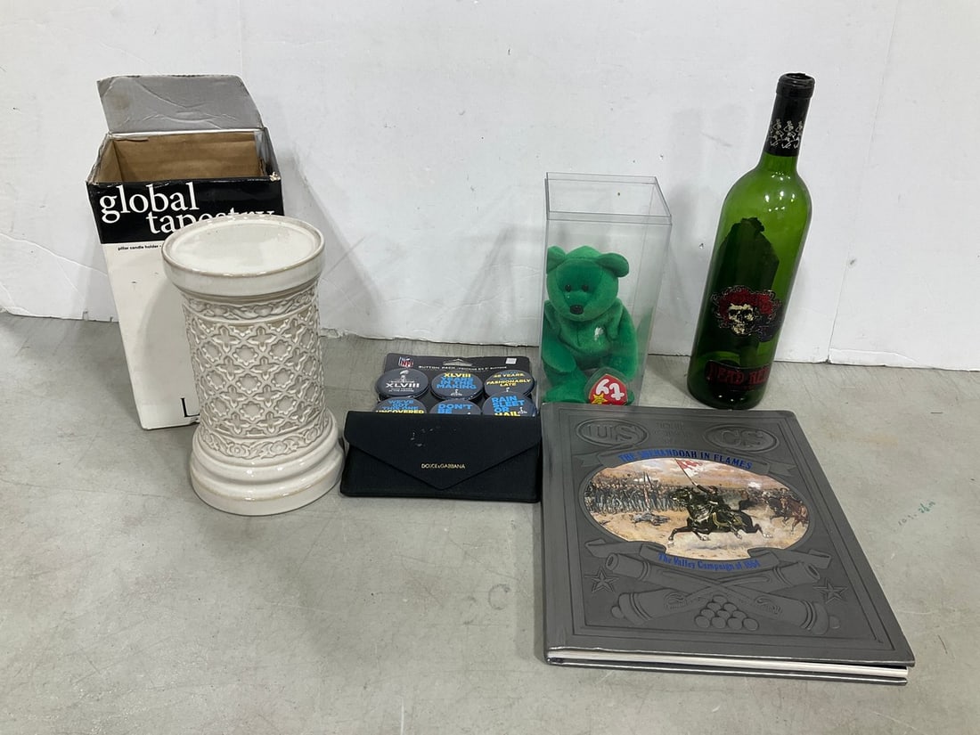 Empty Dead Red Bottle, Beanie Babies Doll, Civil War Book, and more (Tallest - 8in) (1 of 1)