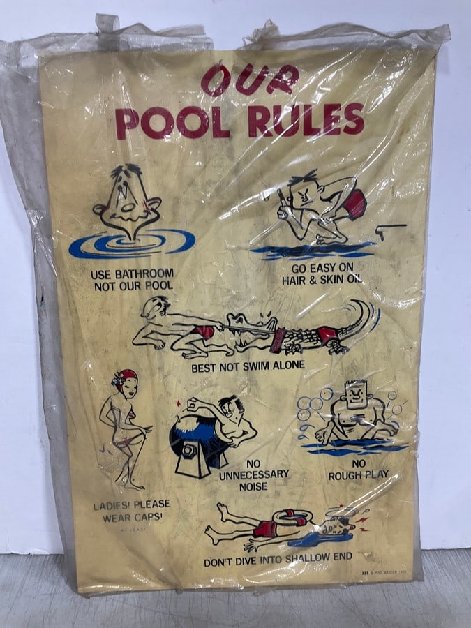 Vintage Pool Rule Sign (16inx24in): Vintage Pool Rule Sign (16inx24in)