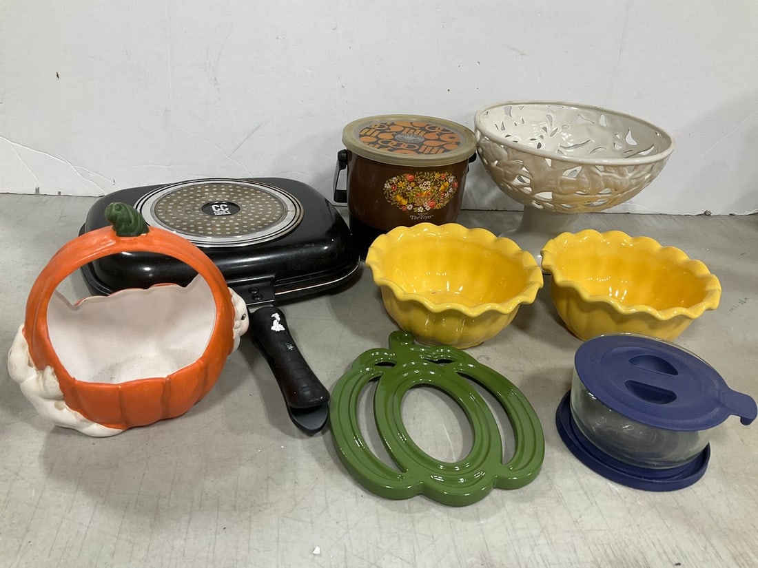 The Cellar Ceramic Bowls *one cracked*, CC Cooks (Tallest - 7in) (1 of 1)