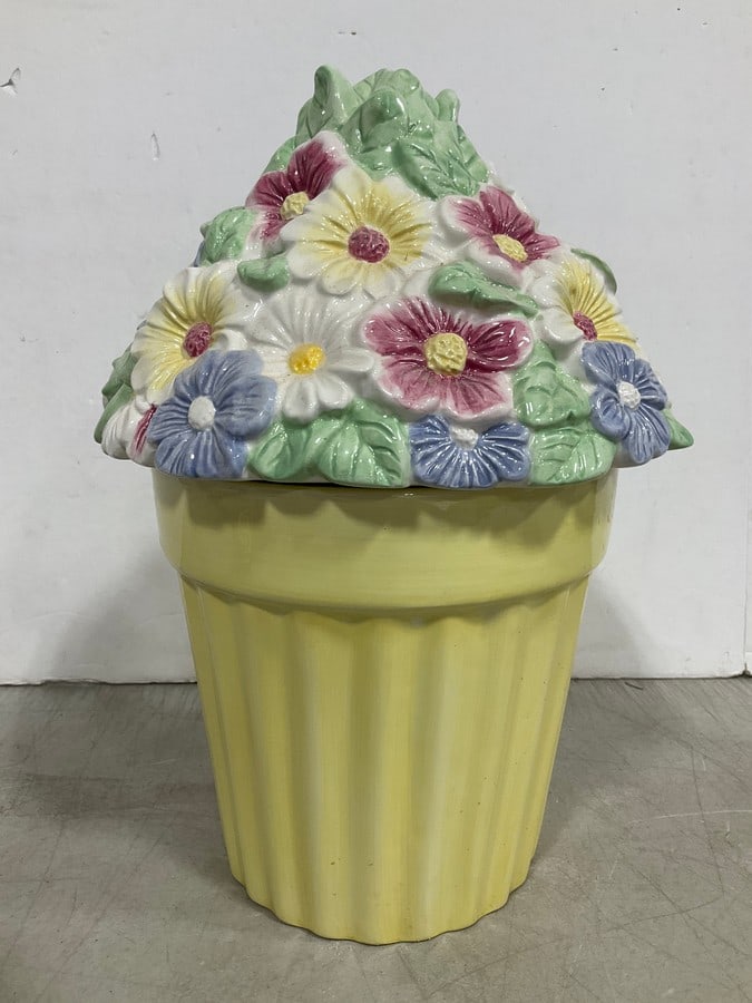Ceramic Paradox Floral Cookie Jar (13in Tall) (1 of 1)