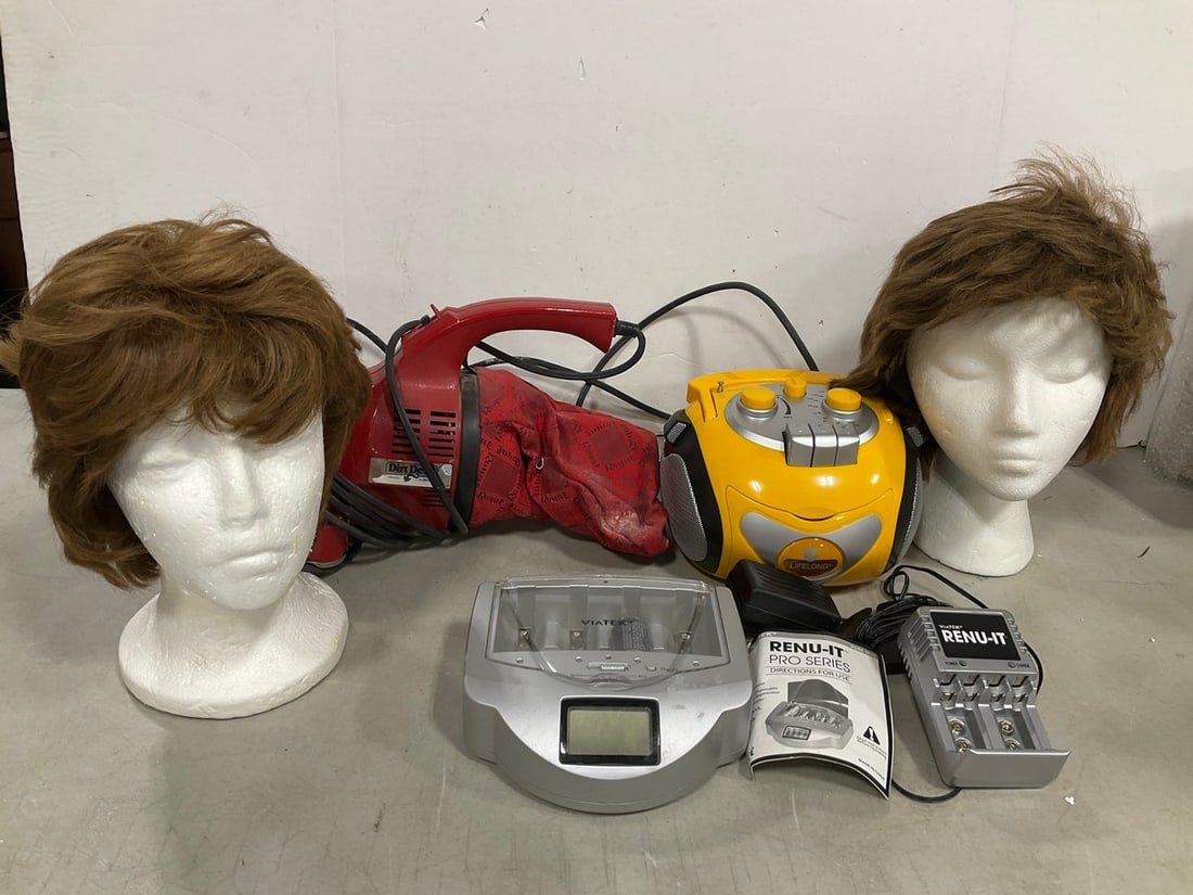 Various Wigs, Battery Charger, Dirt Devil Vacuum, and more (1 of 1)
