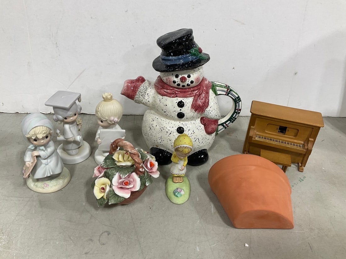 Precious Moments Figures, Piano Music Box, Julie Ueland Snowman Cookie Jar, and more (1 of 1)