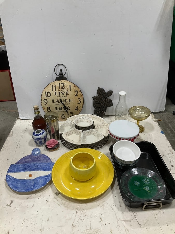 Ceramic Chip and Dip Dishes, Wall Decor, California Chablis Blanc Liquor, and more (1 of 1)