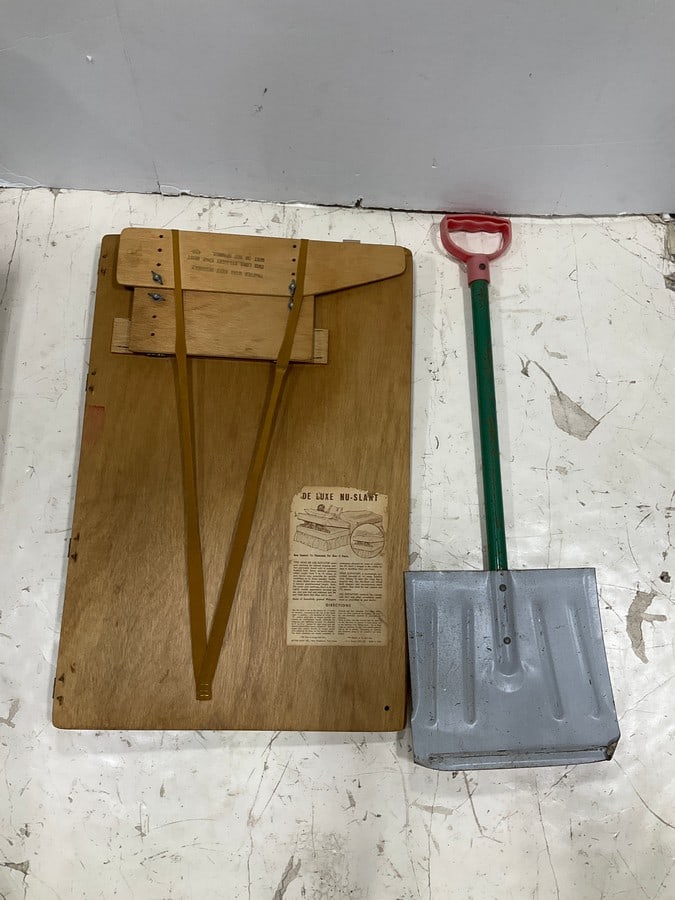 Small Metal Shovel, and Vintage Wooden Bed Slant (1 of 1)