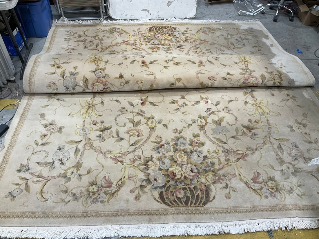 Vintage Wool Floral Rug (100inx132in) (1 of 1)