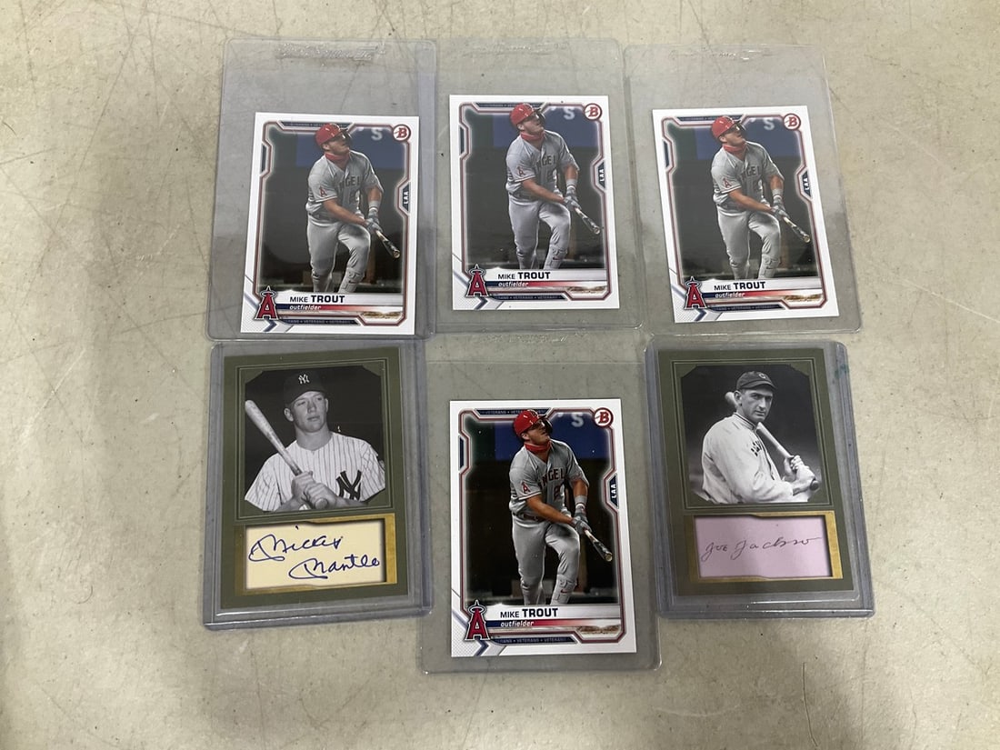 Collectible baseball cards(Mike Trout, Mickey Mantle, Joe Jackson) (1 of 1)