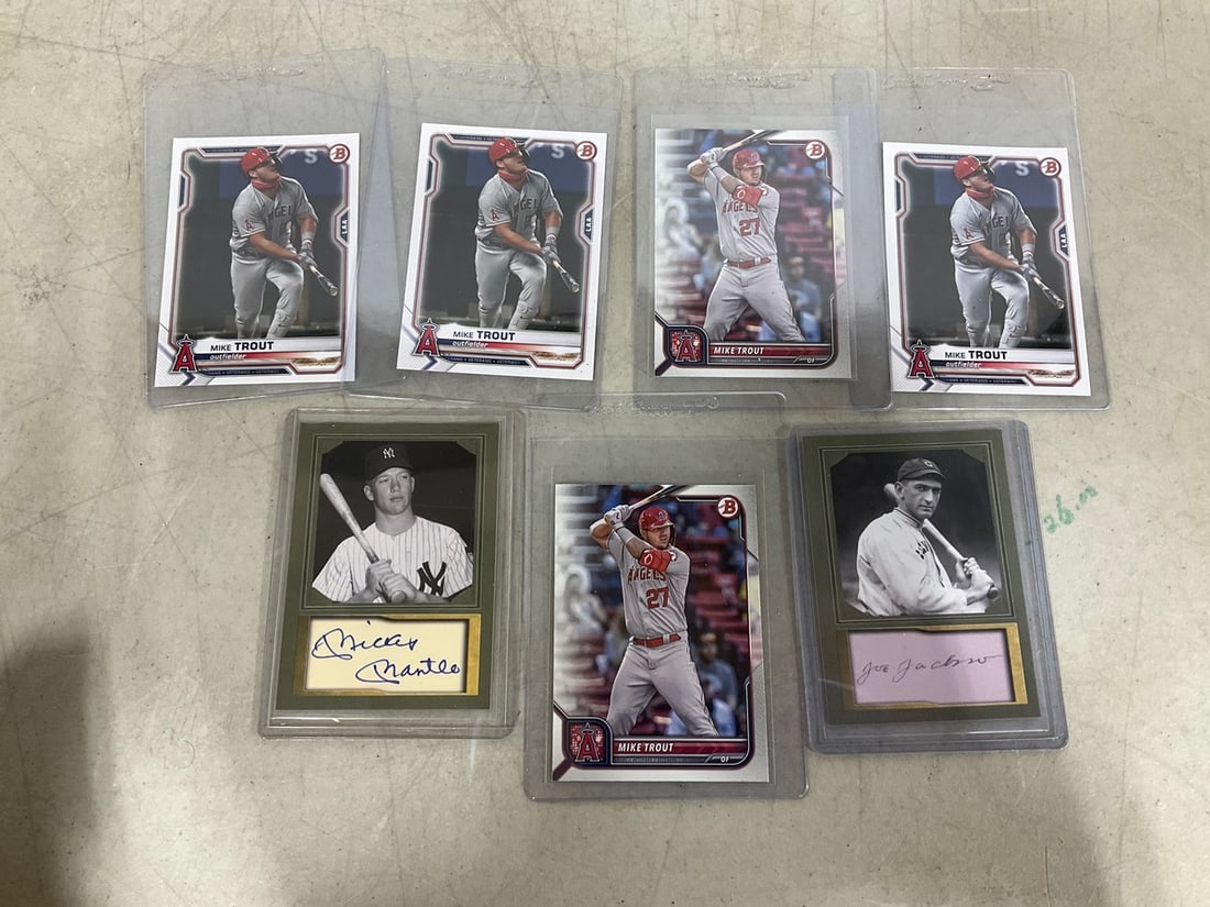 Collectible baseball cards(Mike Trout, Mickey Mantle, Joe Jackson) (1 of 1)