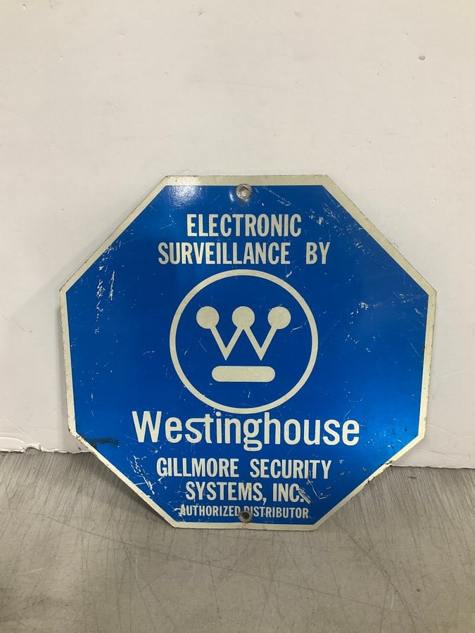 Westinghouse security surveillance metal sign(12in.x12in.): Westinghouse security surveillance metal sign(12in.x12in.)