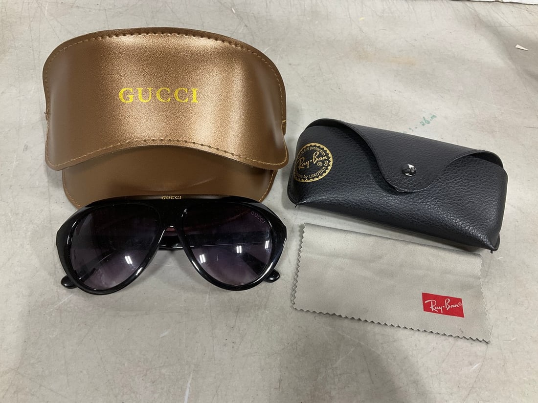 Gucci sunglasses with case(unauthenticated) and Ray Ban glasses case (1 of 1)