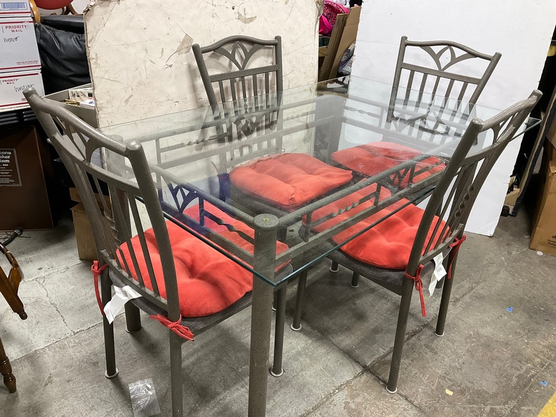 4 chair dining set with glass table(36in.x60in.x30in.) (1 of 1)