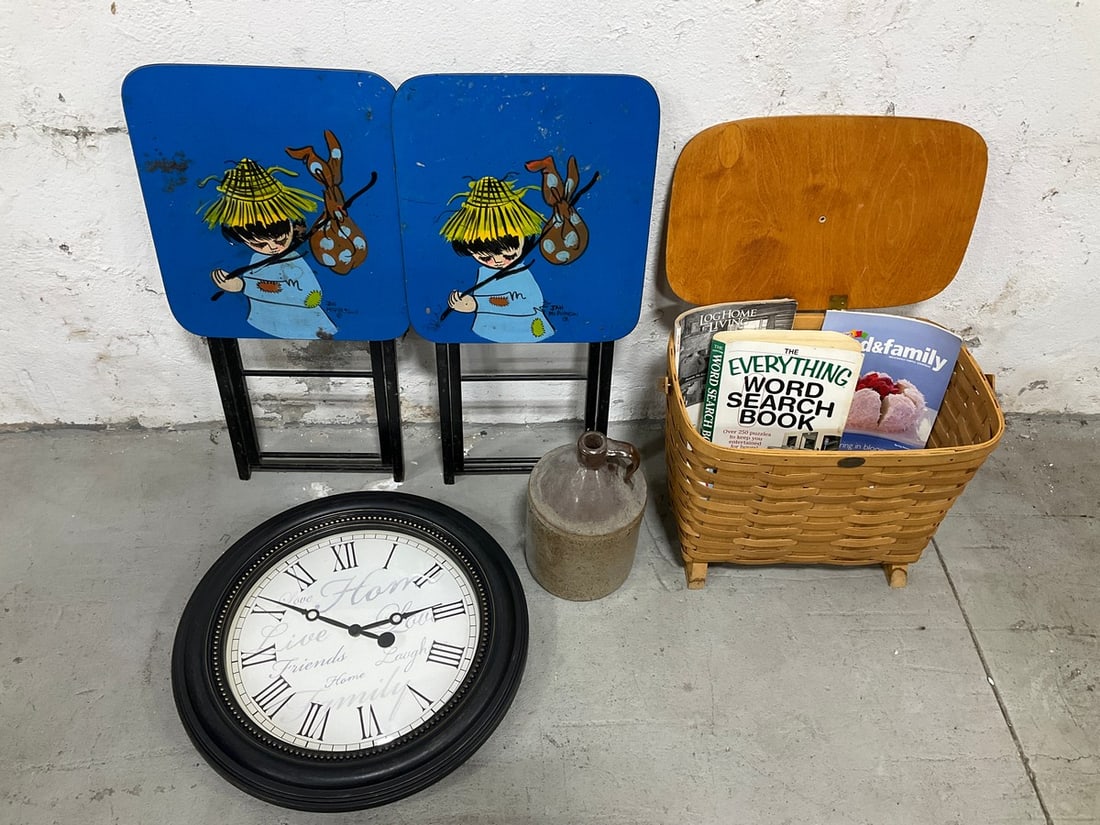 Foldable tables, clock, basket organizer, and more (1 of 1)