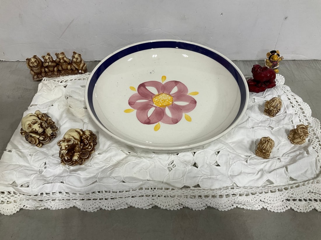 Ceramic bowl(2.5in.tall,13in.across), decorative statues, and more (1 of 1)