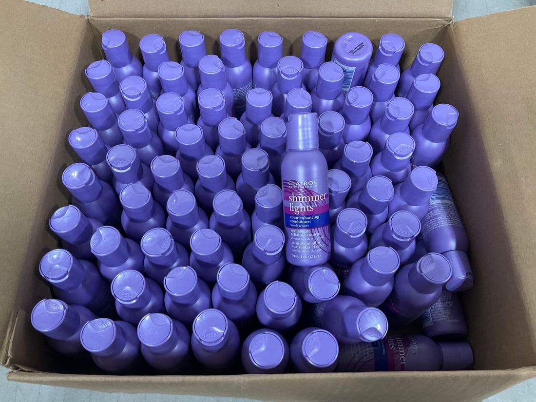 Box full of Clairol professional shimmer lights color enhancing conditioner(each bottle 2fl.oz.) (1 of 1)