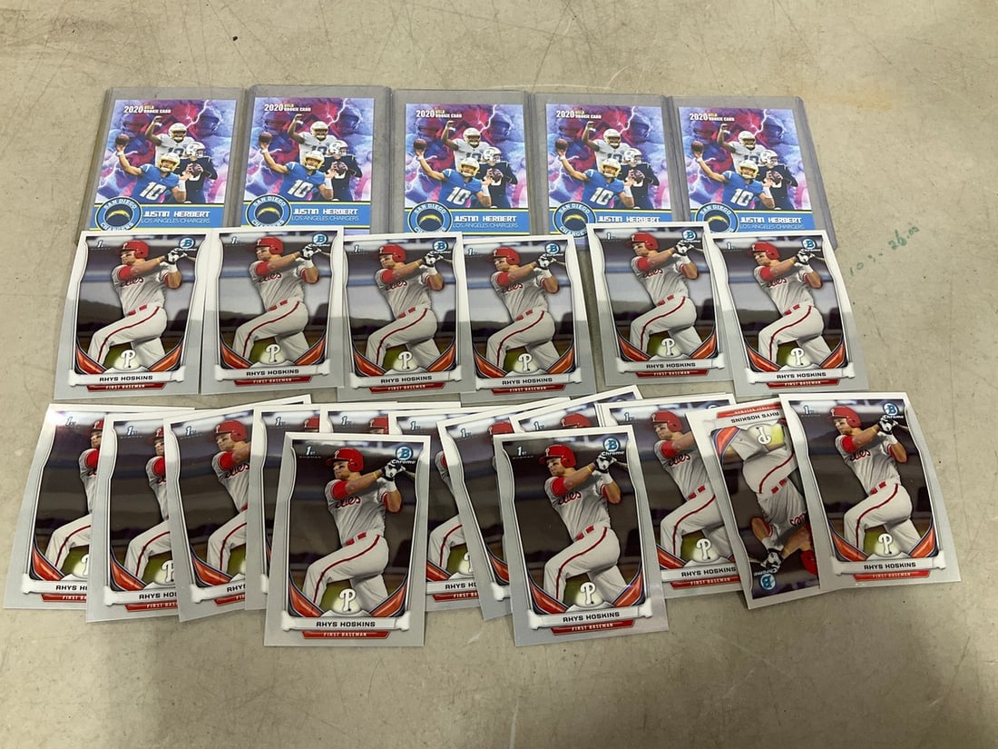 Justin Herbert and Rhys Hoskins collectible cards: Justin Herbert and Rhys Hoskins collectible cards