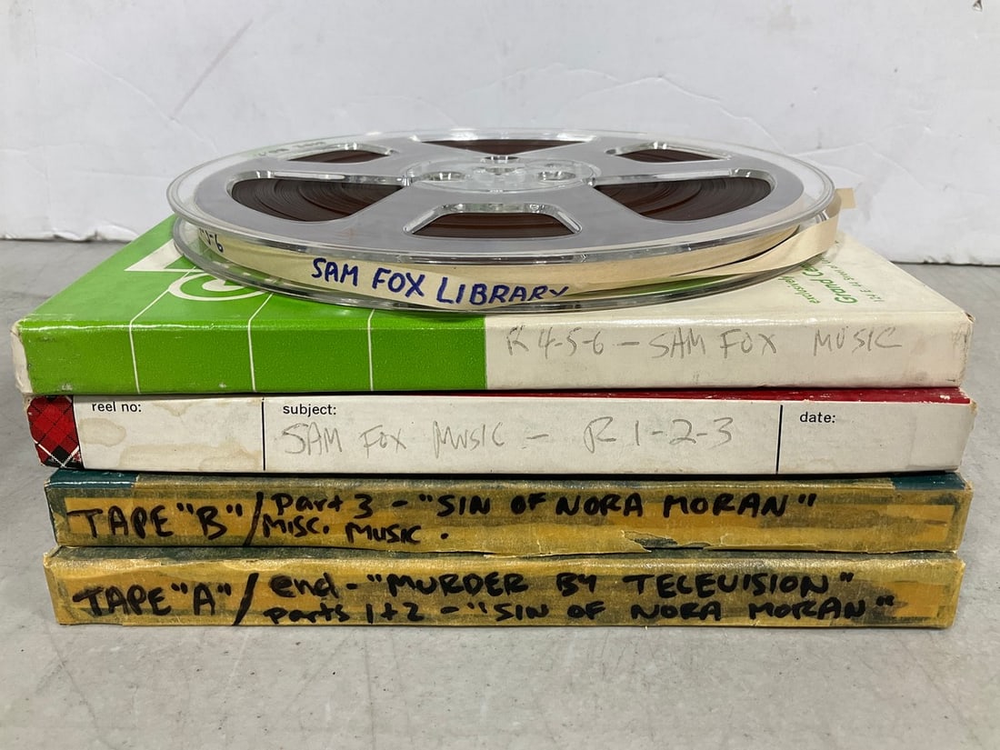 Vintage audio tape reels(Sin of Nora Moran, Murder by television, Sam Fox music) (1 of 1)