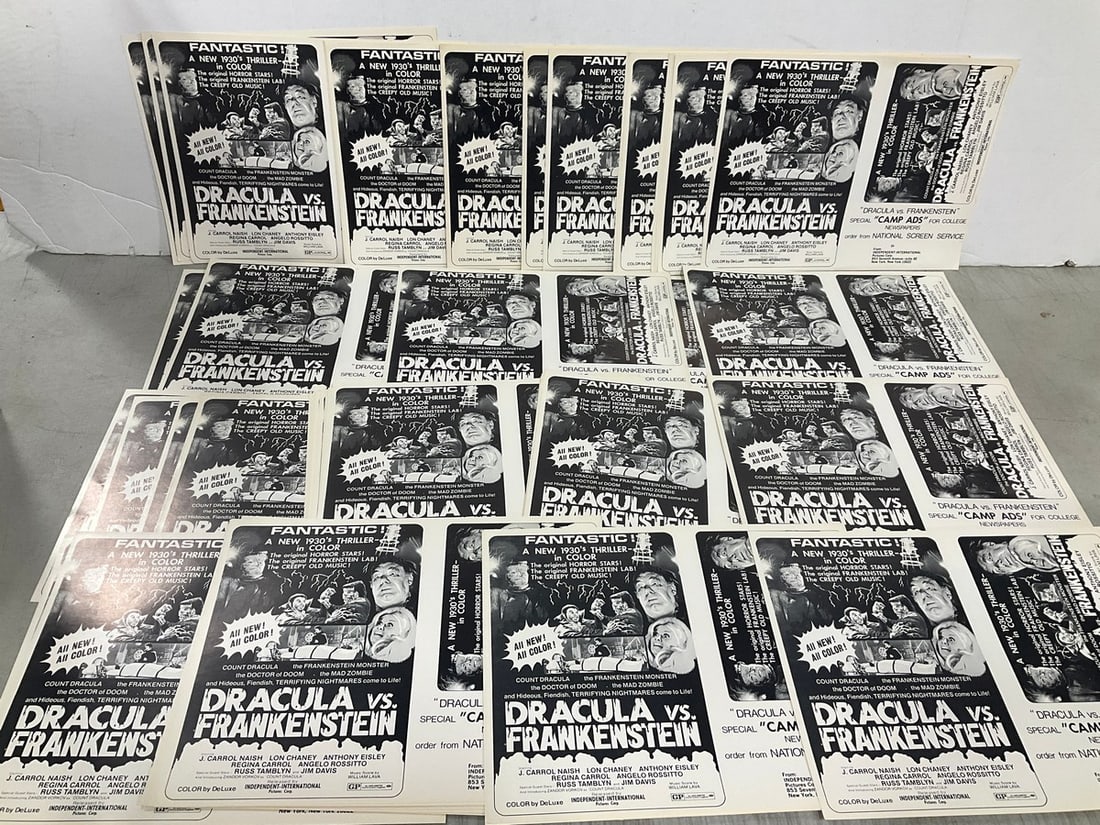 Dracula vs.Frankenstein vintage film advertisements(8.5in.x11in.) (1 of 1)