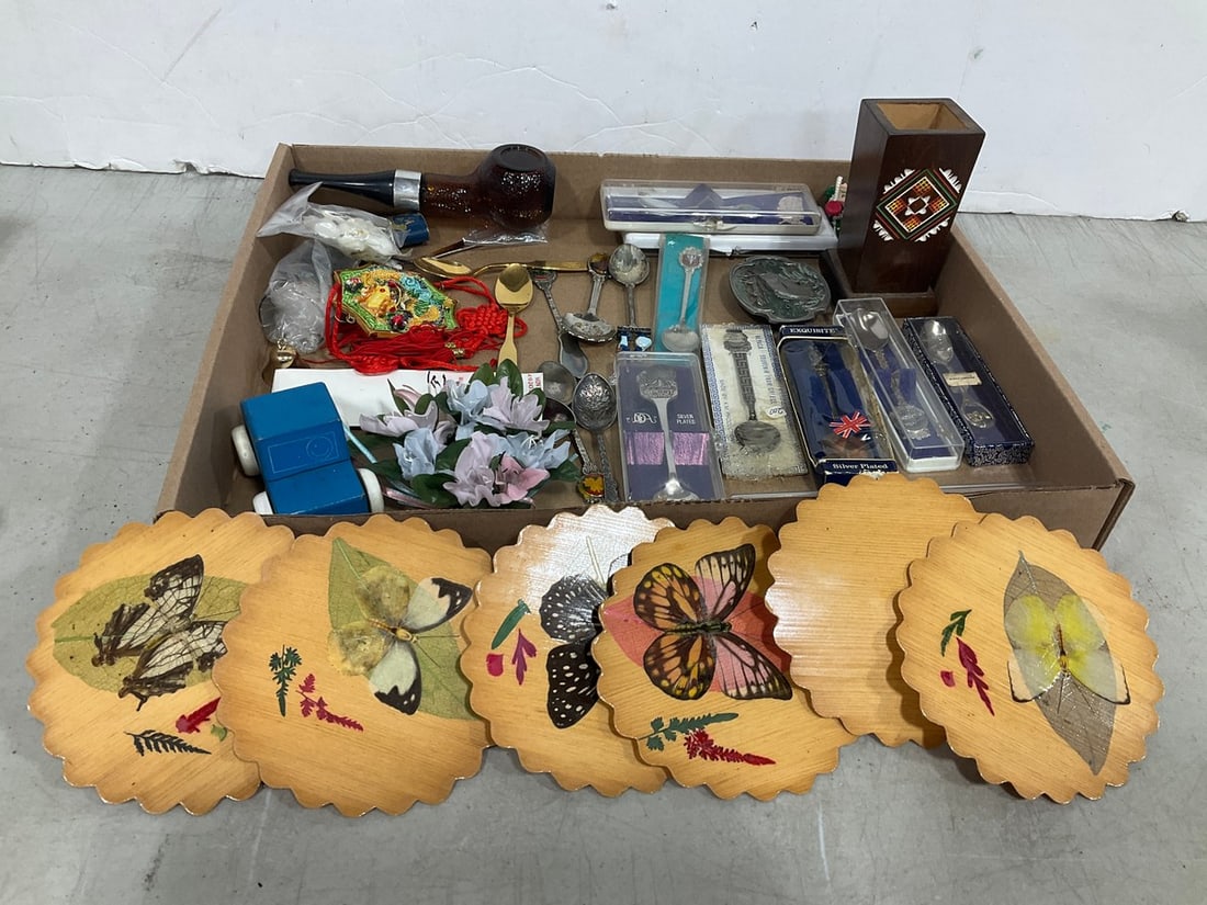 Vintage silver plated spoons, decorative coasters, and more (1 of 1)