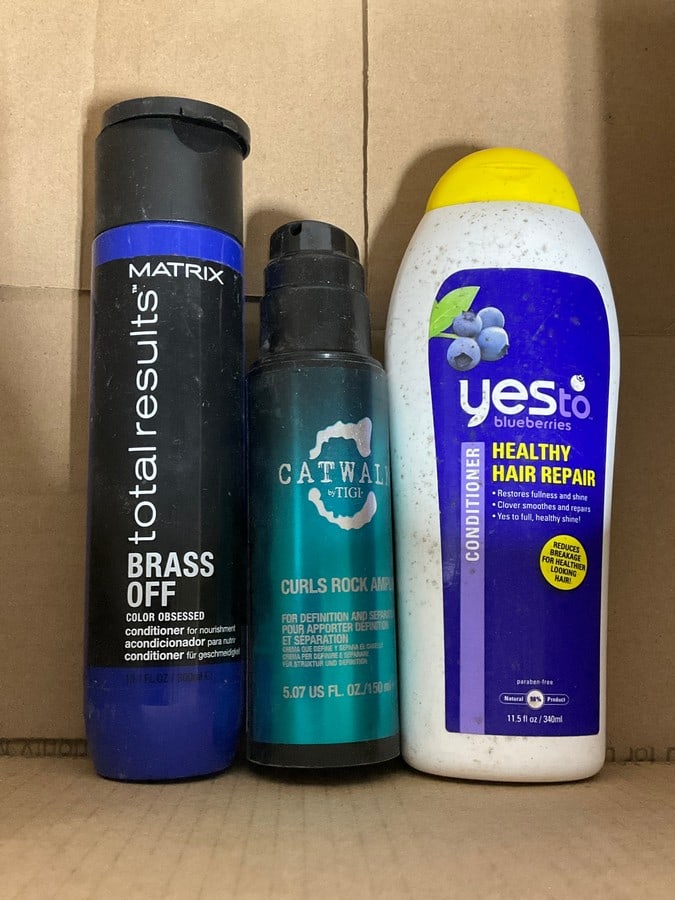 Yes to blueberries conditioner(11.5fl.oz., Matrix total results conditioner, and Catwalk curls rock: Yes to blueberries conditioner(11.5fl.oz., Matrix total results conditioner, and Catwalk curls rock spray