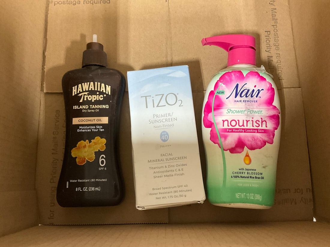 Tizo 2 primer/sunscreen(1.75fl.oz.), Nair with japanese cherry blossom(13oz.), and more: Tizo 2 primer/sunscreen(1.75fl.oz.), Nair with japanese cherry blossom(13oz.), and more