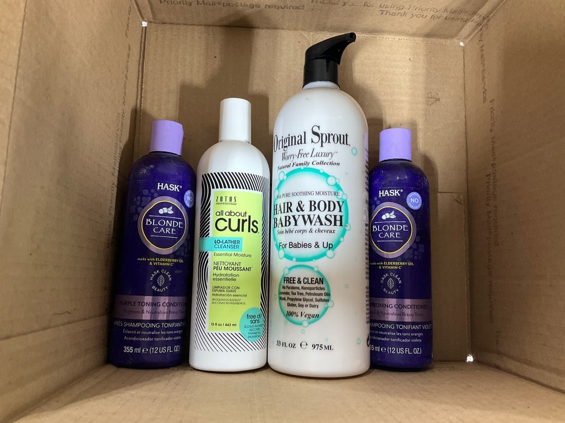 Hask blonde care purple toner conditioner(12fl.oz.-2 total), Zotos all about curls: Hask blonde care purple toner conditioner(12fl.oz.-2 total), Zotos all about curls cleanser(15fl.oz.), and more