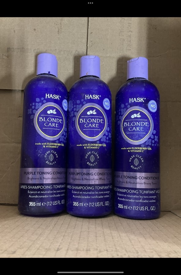 Hask blonde care purple toner conditioner(12fl.oz.-3 total): Hask blonde care purple toner conditioner(12fl.oz.-3 total)