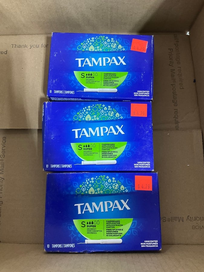 Tampax super tampons(3 packs total-10 in each): Tampax super tampons(3 packs total-10 in each)