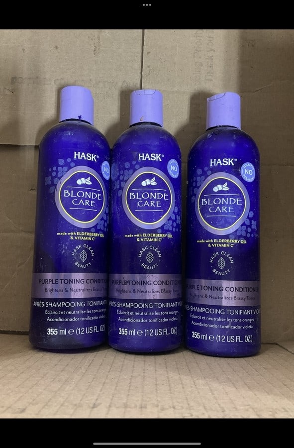 Hask blonde care purple toner conditioner(12fl.oz.-3 total): Hask blonde care purple toner conditioner(12fl.oz.-3 total)