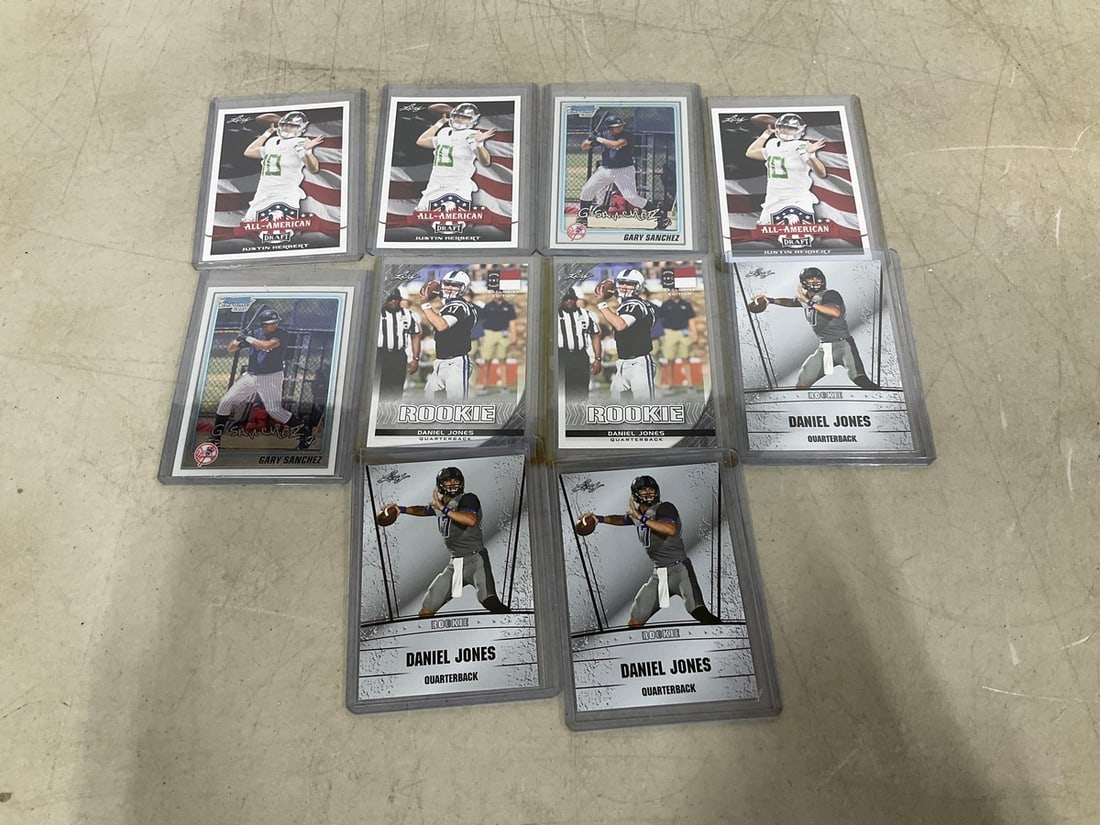 Collectible cards(Daniel Jones, Justin Herbert, and Gary Sanchez): Collectible cards(Daniel Jones, Justin Herbert, and Gary Sanchez)